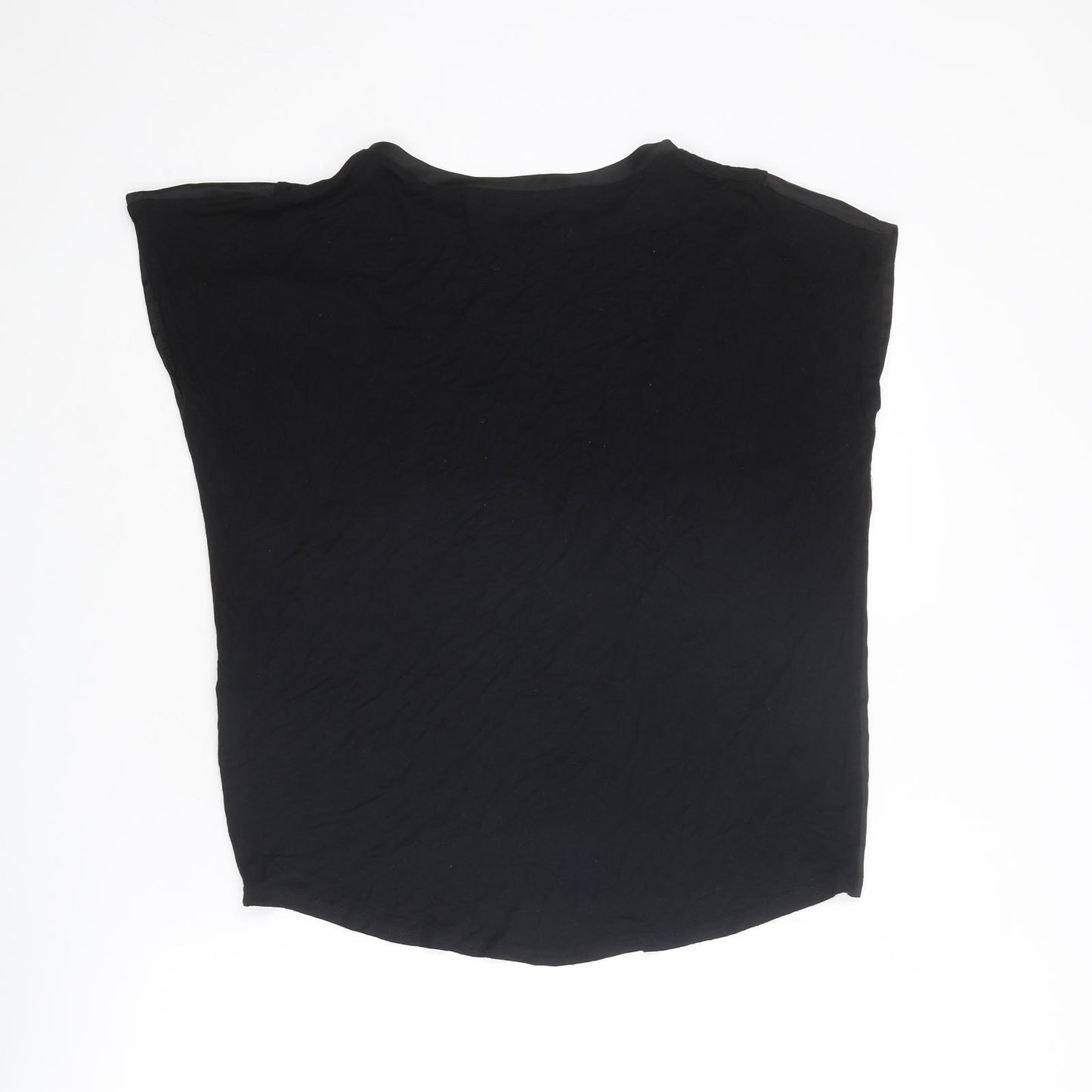 New Look Womens Black Viscose Basic T-Shirt Size 12 Round Neck