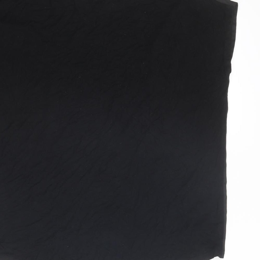 New Look Womens Black Viscose Basic T-Shirt Size 12 Round Neck