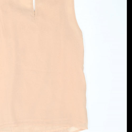 Miss Selfridge Womens Pink Polyester Basic Tank Size 10 Scoop Neck