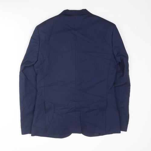 Marks and Spencer Mens Blue Polyester Jacket Suit Jacket Size 38 Regular