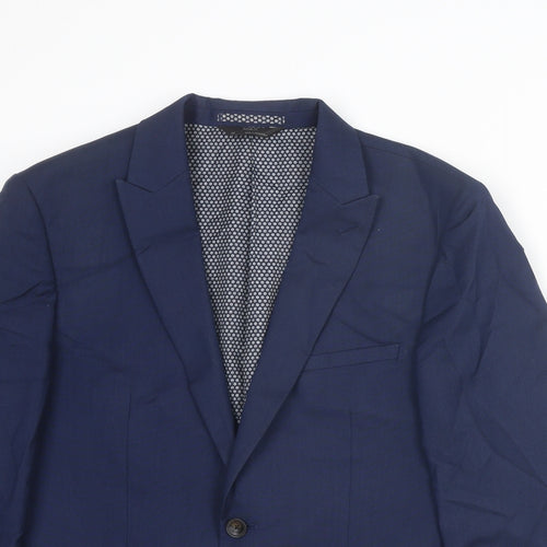 Marks and Spencer Mens Blue Polyester Jacket Suit Jacket Size 38 Regular