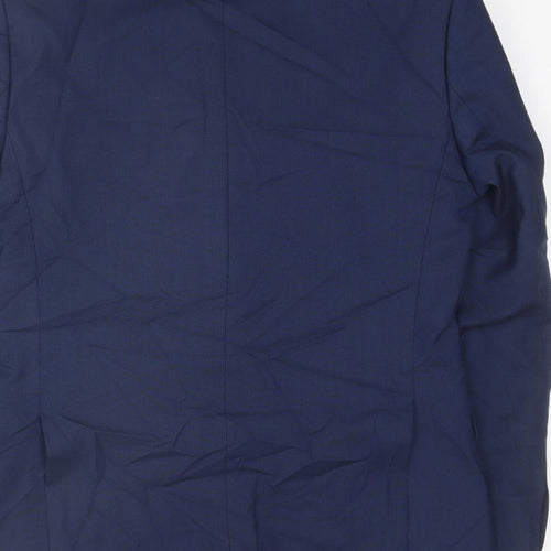 Marks and Spencer Mens Blue Polyester Jacket Suit Jacket Size 38 Regular