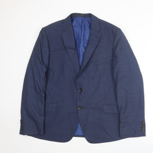 Marks and Spencer Mens Blue Wool Jacket Suit Jacket Size 44 Regular