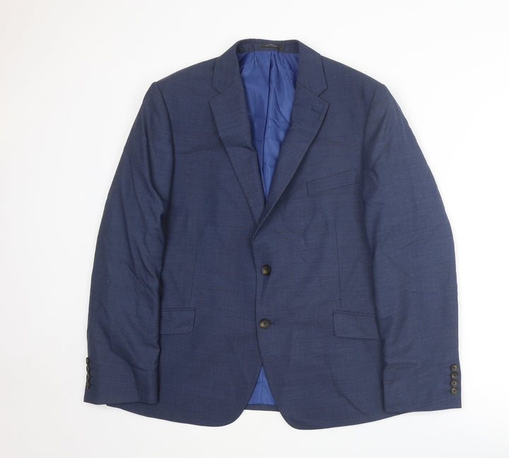 Marks and Spencer Mens Blue Wool Jacket Suit Jacket Size 44 Regular