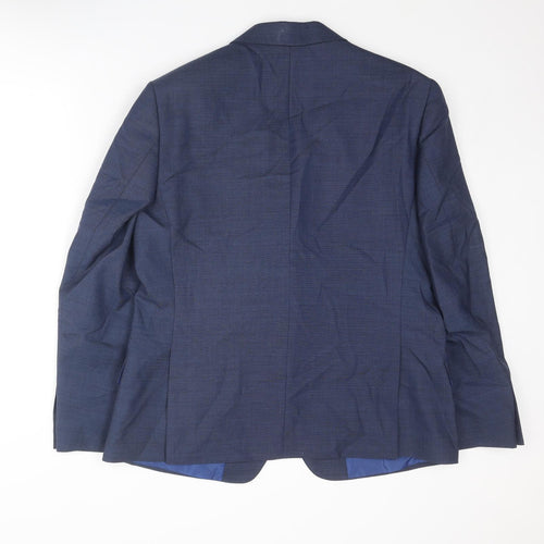 Marks and Spencer Mens Blue Wool Jacket Suit Jacket Size 44 Regular