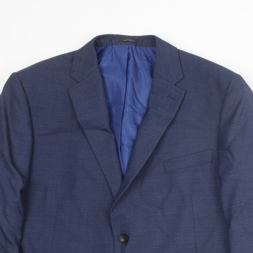 Marks and Spencer Mens Blue Wool Jacket Suit Jacket Size 44 Regular