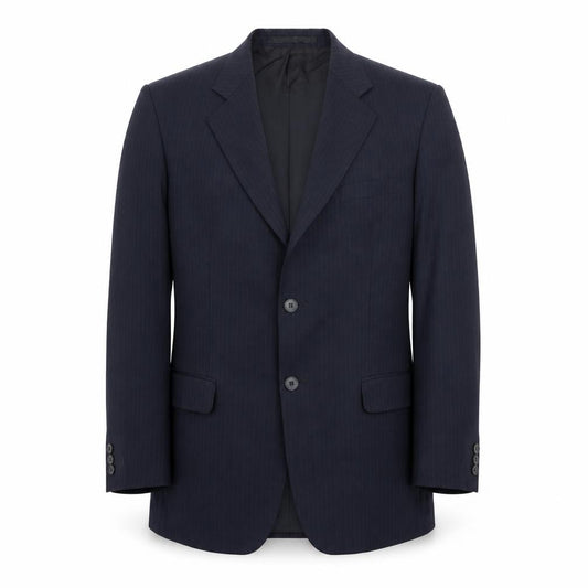 Front view of St Michael men’s blue wool jacket suit jacket, size 40, regular