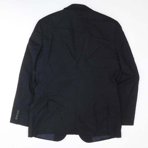Boss Mens Blue Wool Jacket Suit Jacket Size 40 Regular