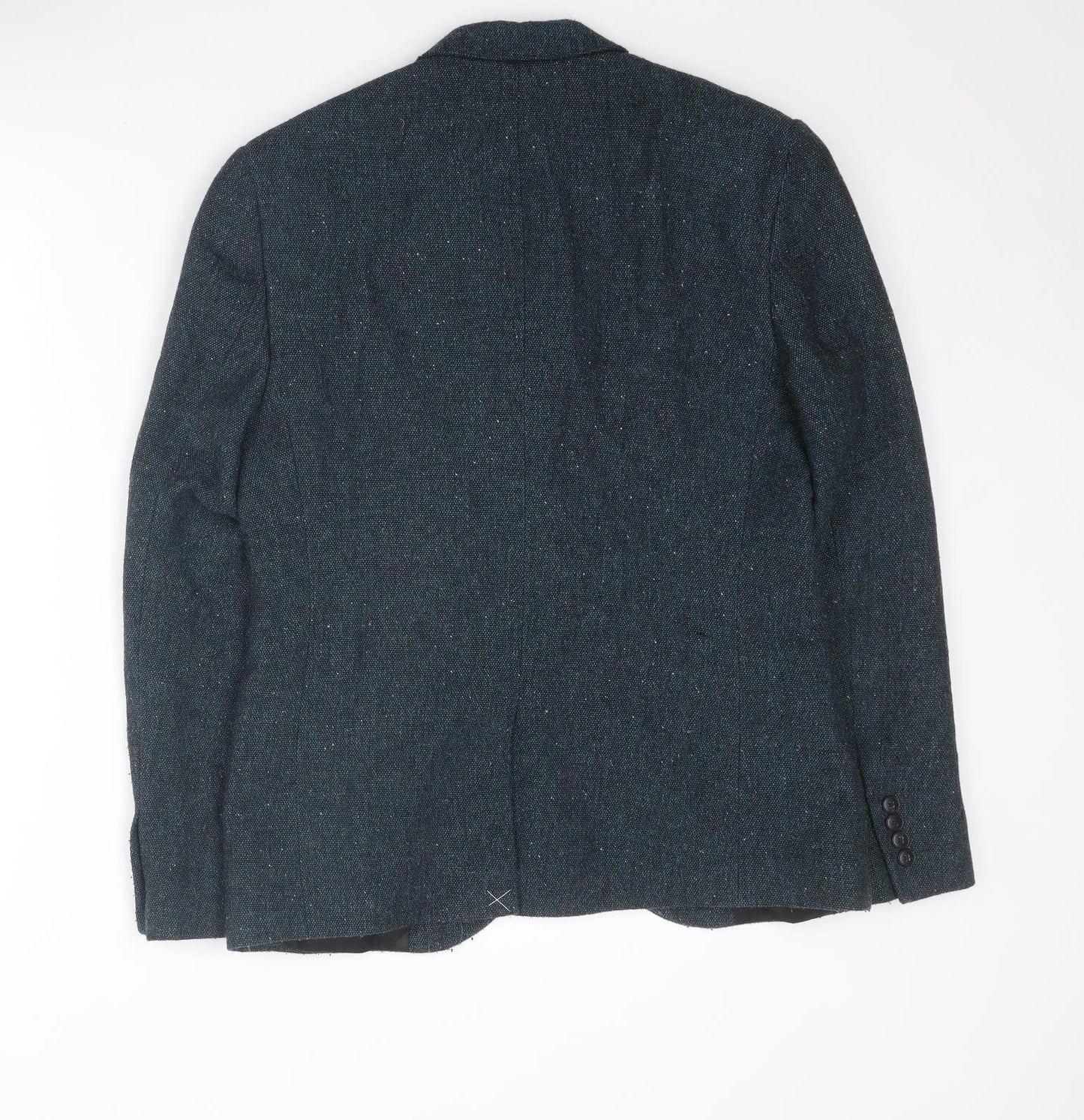 Topman Mens Blue Polyester Jacket Suit Jacket Size 38 Regular