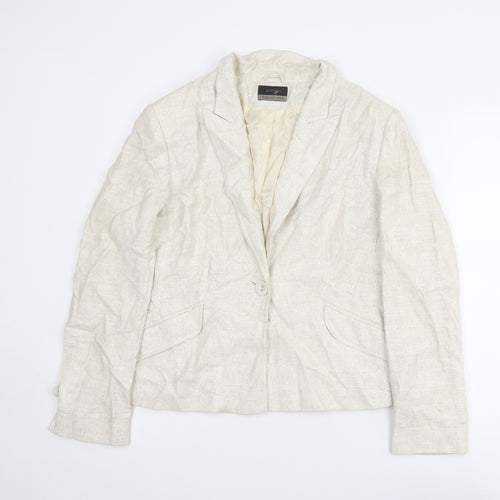 Principles Womens Ivory Viscose Jacket Blazer Size 16