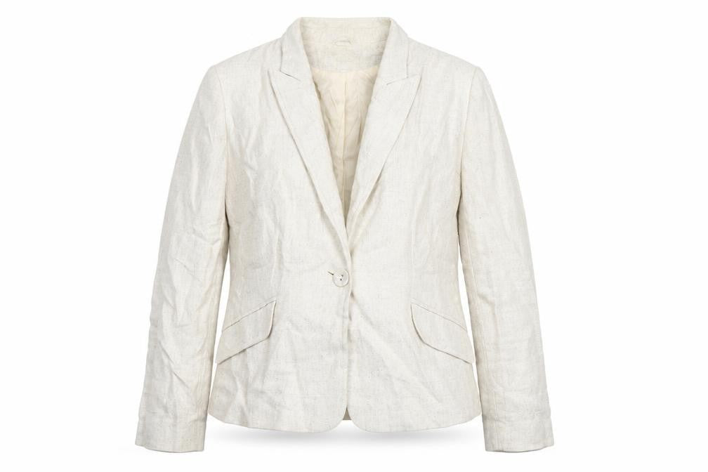 Front view of Principles women’s ivory viscose jacket blazer, size UK 16