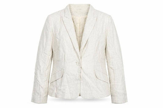 Front view of Principles women’s ivory viscose jacket blazer, size UK 16