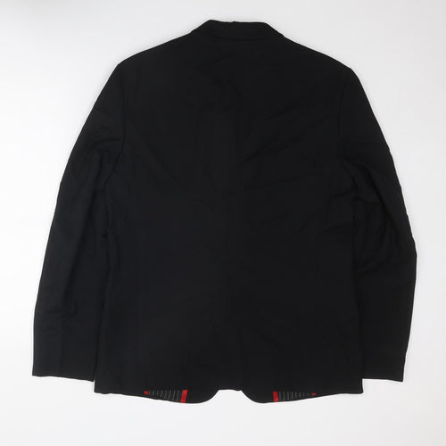 HUGO BOSS Mens Black Wool Jacket Suit Jacket Size 40 Regular