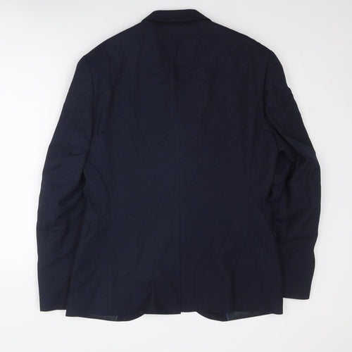 Topman Mens Blue Polyester Jacket Suit Jacket Size 40 Regular