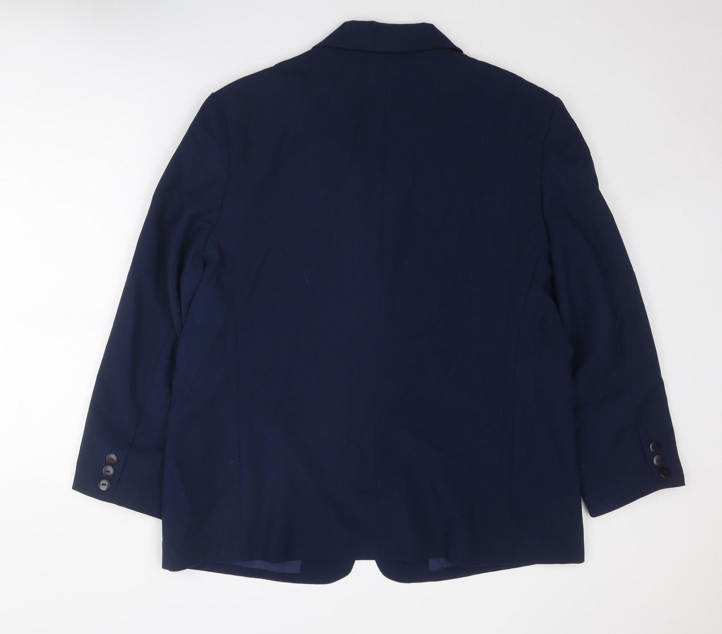 Classic Womens Blue Polyester Jacket Blazer Size 22