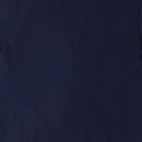 Classic Womens Blue Polyester Jacket Blazer Size 22