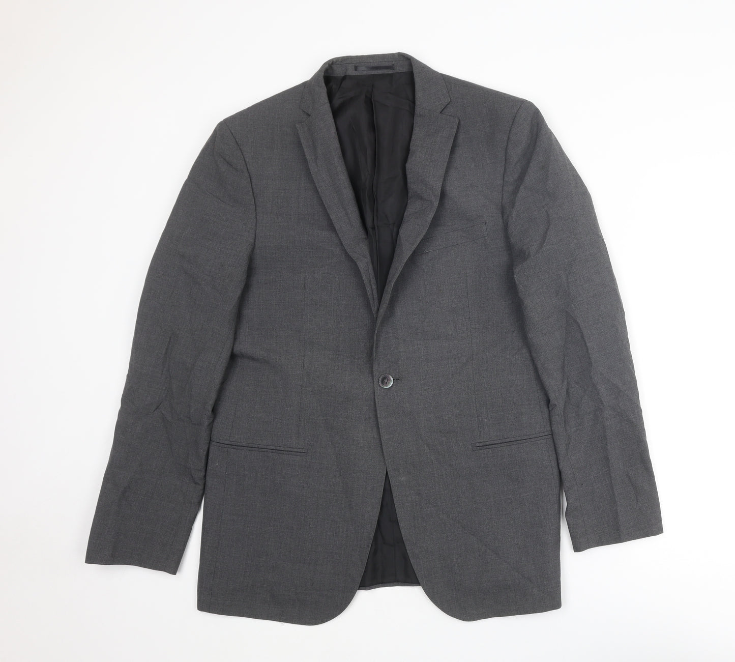 T.M.Lewin Mens Grey Wool Jacket Suit Jacket Size 42 Regular