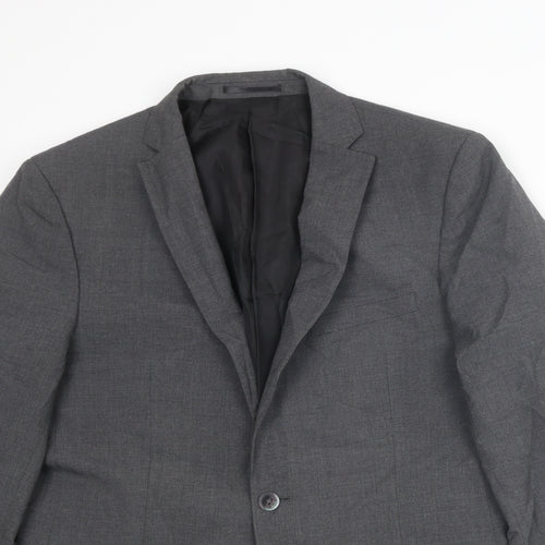 T.M.Lewin Mens Grey Wool Jacket Suit Jacket Size 42 Regular