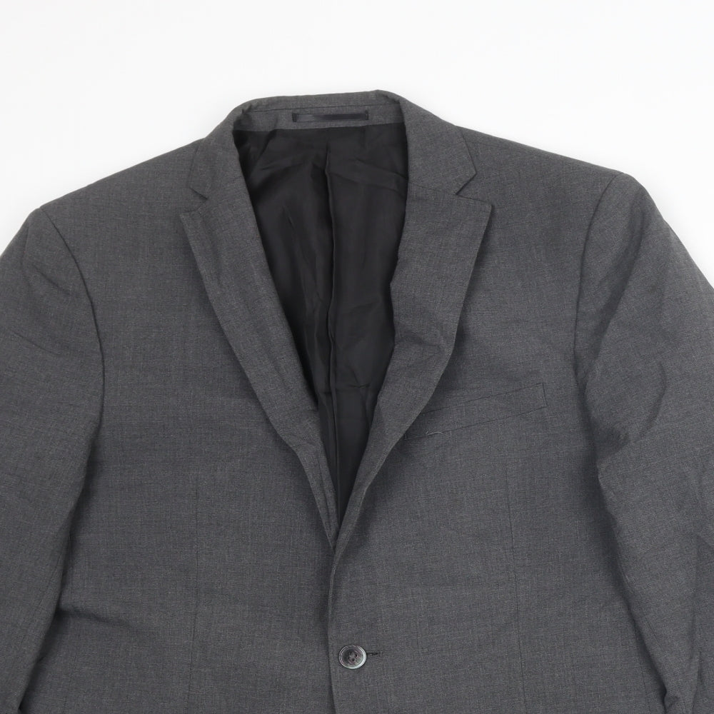 T.M.Lewin Mens Grey Wool Jacket Suit Jacket Size 42 Regular