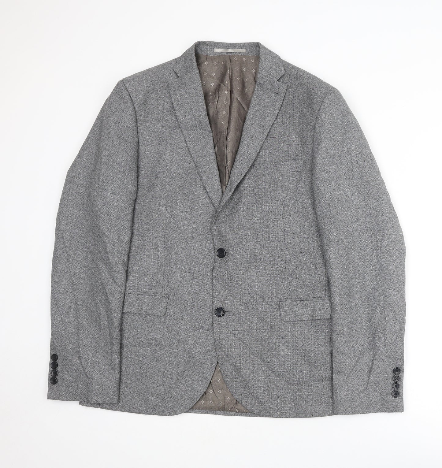 NEXT Mens Grey Polyester Jacket Suit Jacket Size 42 Regular