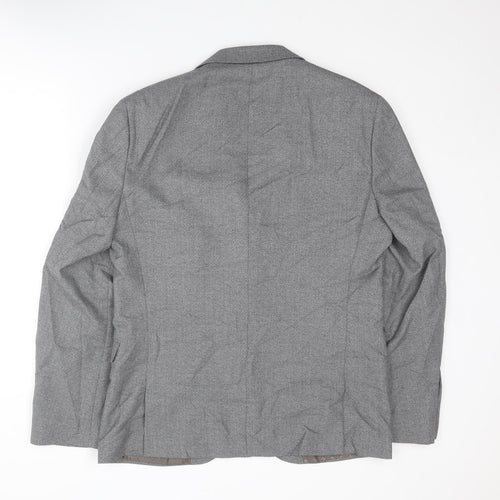 NEXT Mens Grey Polyester Jacket Suit Jacket Size 42 Regular