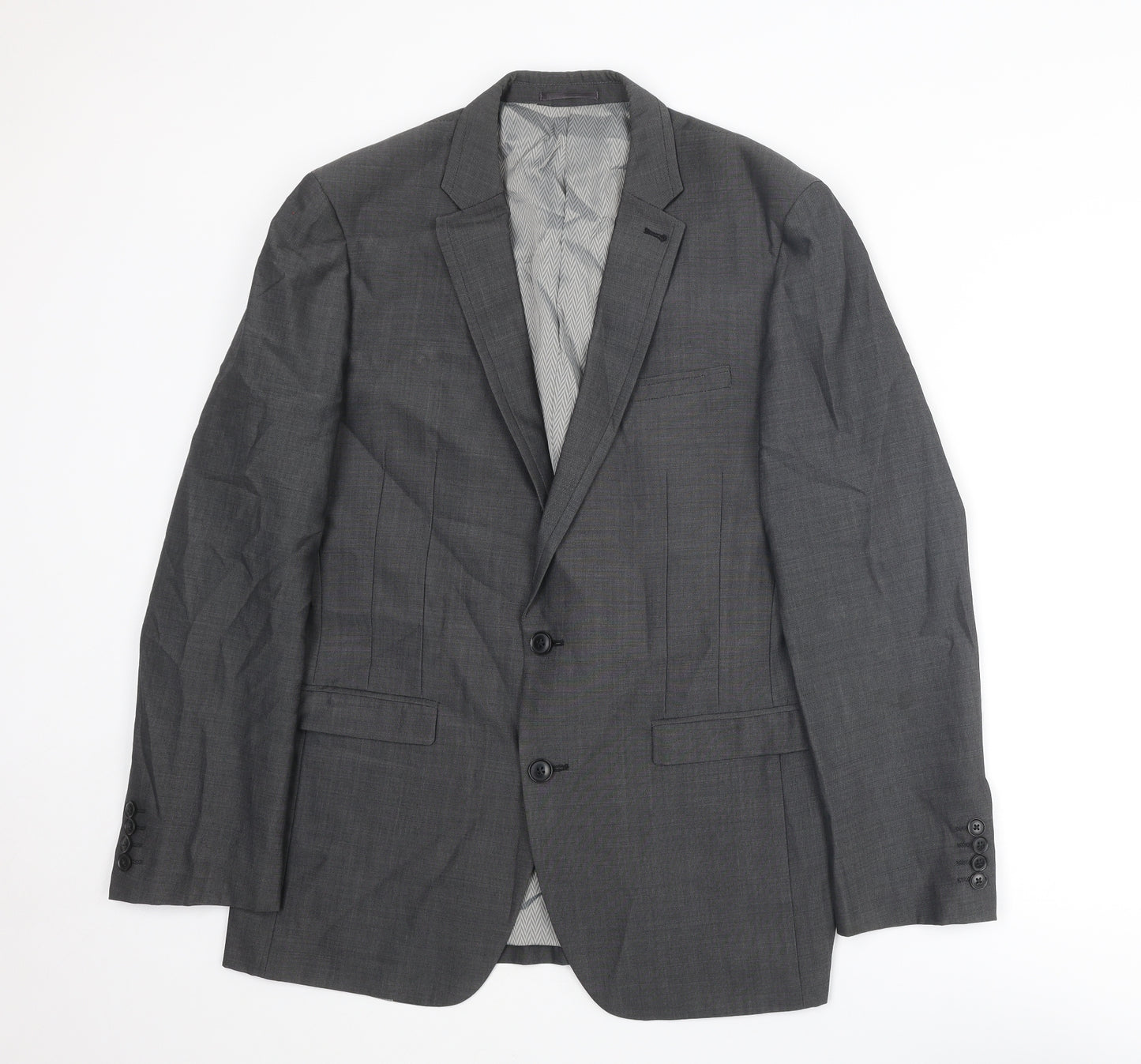 NEXT Mens Grey Wool Jacket Suit Jacket Size 40 Regular