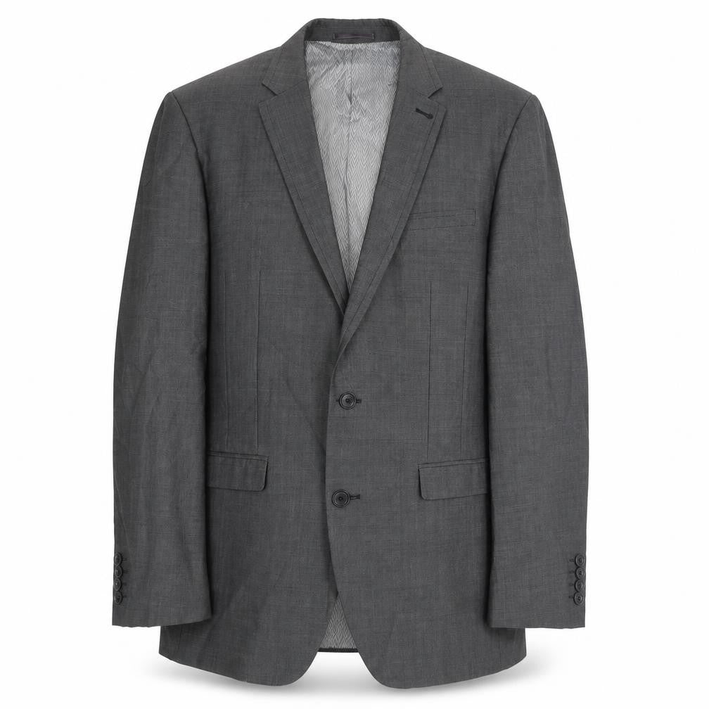Front view of Next men’s grey wool jacket suit jacket, size 40, regular