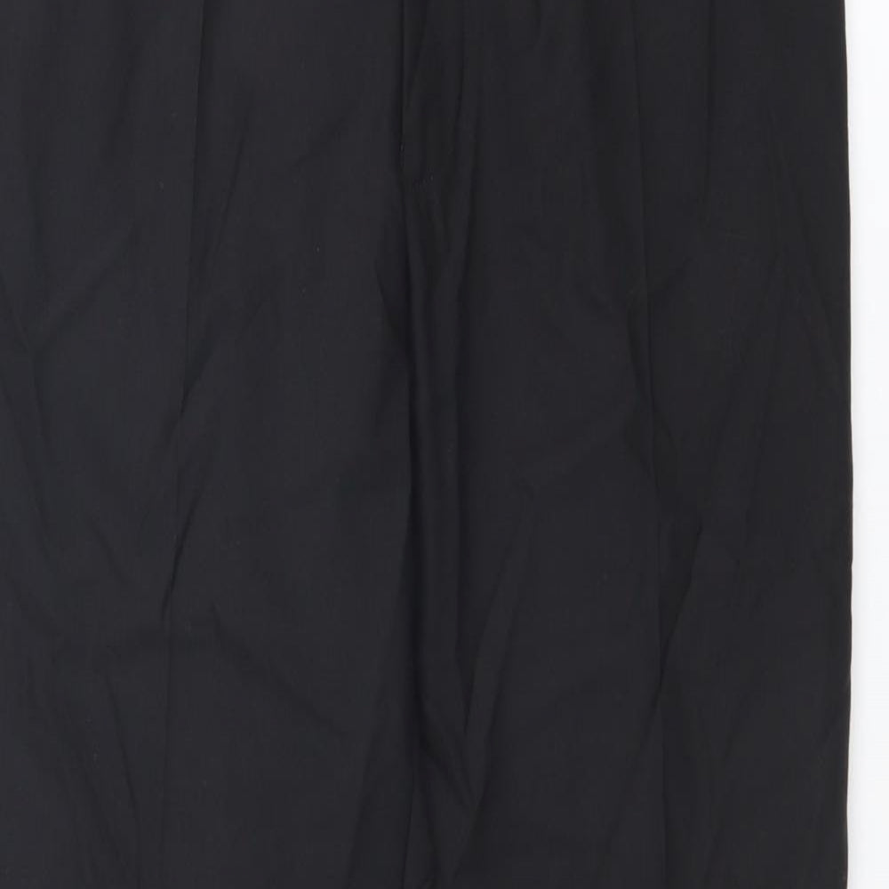 Autograph Mens Black Wool Trousers Size 34 in L31 in Regular Zip