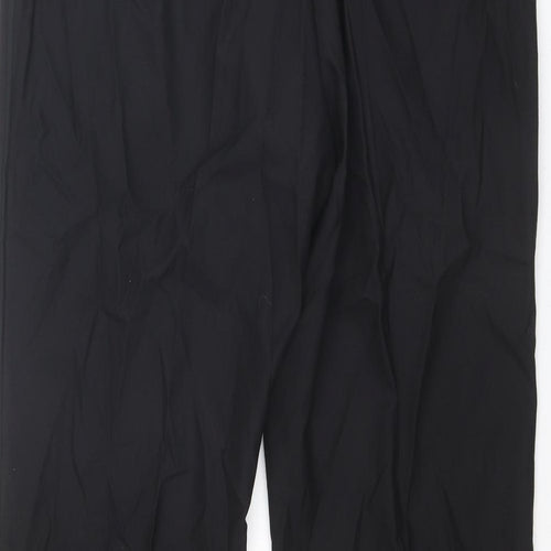 Autograph Mens Black Wool Trousers Size 34 in L31 in Regular Zip