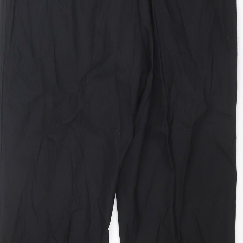 Autograph Mens Black Wool Trousers Size 34 in L31 in Regular Zip