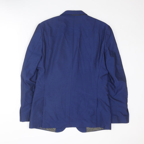 The Spitalfields Clothin Co. Mens Blue Polyester Jacket Suit Jacket Size 40 Regular