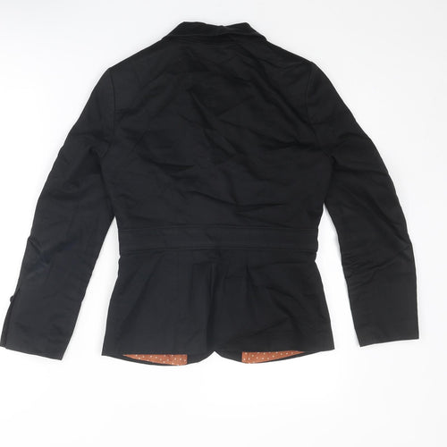 H&M Womens Black Jacket Blazer Size 8 Button