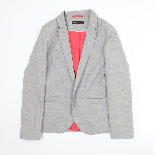 Dorothy Perkins Womens Grey Plaid Polyester Jacket Blazer Size 10