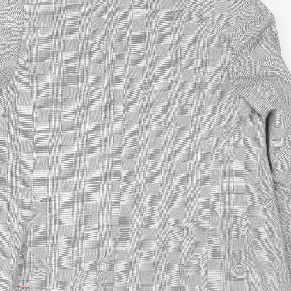 Dorothy Perkins Womens Grey Plaid Polyester Jacket Blazer Size 10