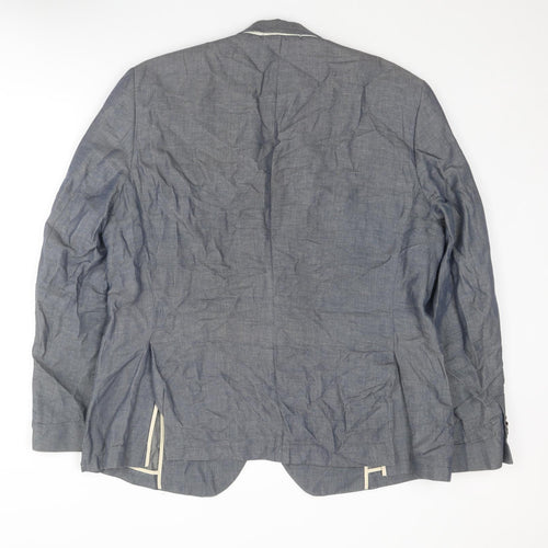 Jasper Conran Mens Blue Linen Jacket Suit Jacket Size 44 Regular
