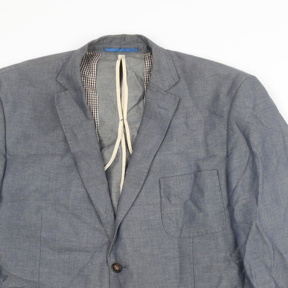 Jasper Conran Mens Blue Linen Jacket Suit Jacket Size 44 Regular