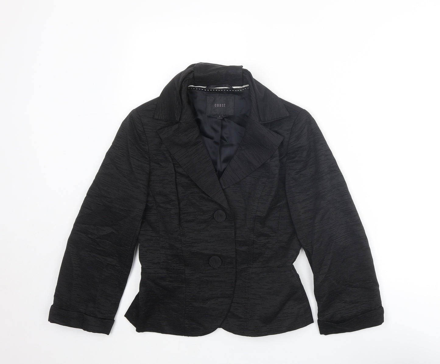 Coast Womens Black Jacket Size 8 Button