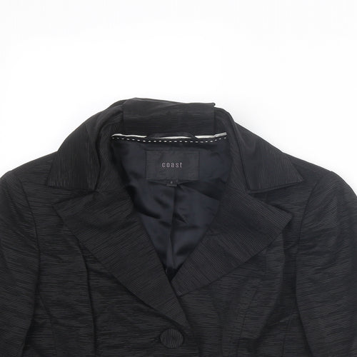 Coast Womens Black Jacket Size 8 Button