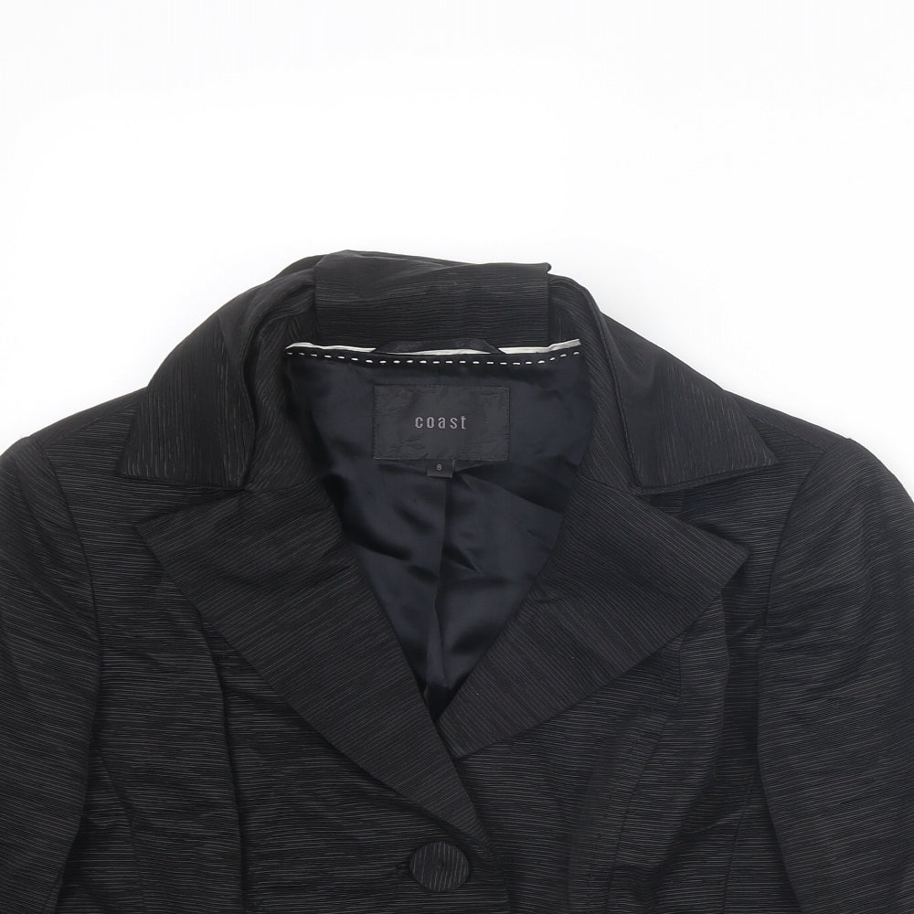 Coast Womens Black Jacket Size 8 Button