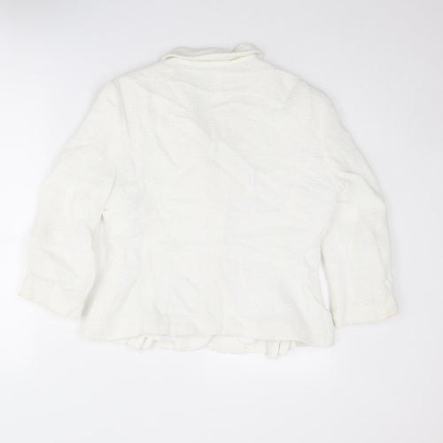 Precis Womens White Jacket Blazer Size 12 Button