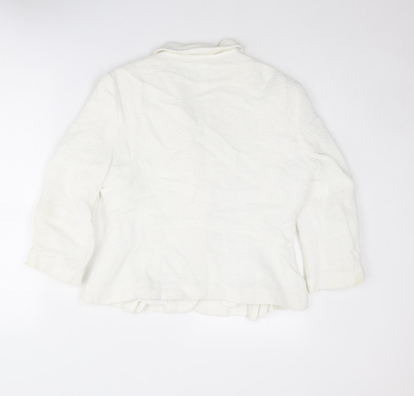 Precis Womens White Jacket Blazer Size 12 Button