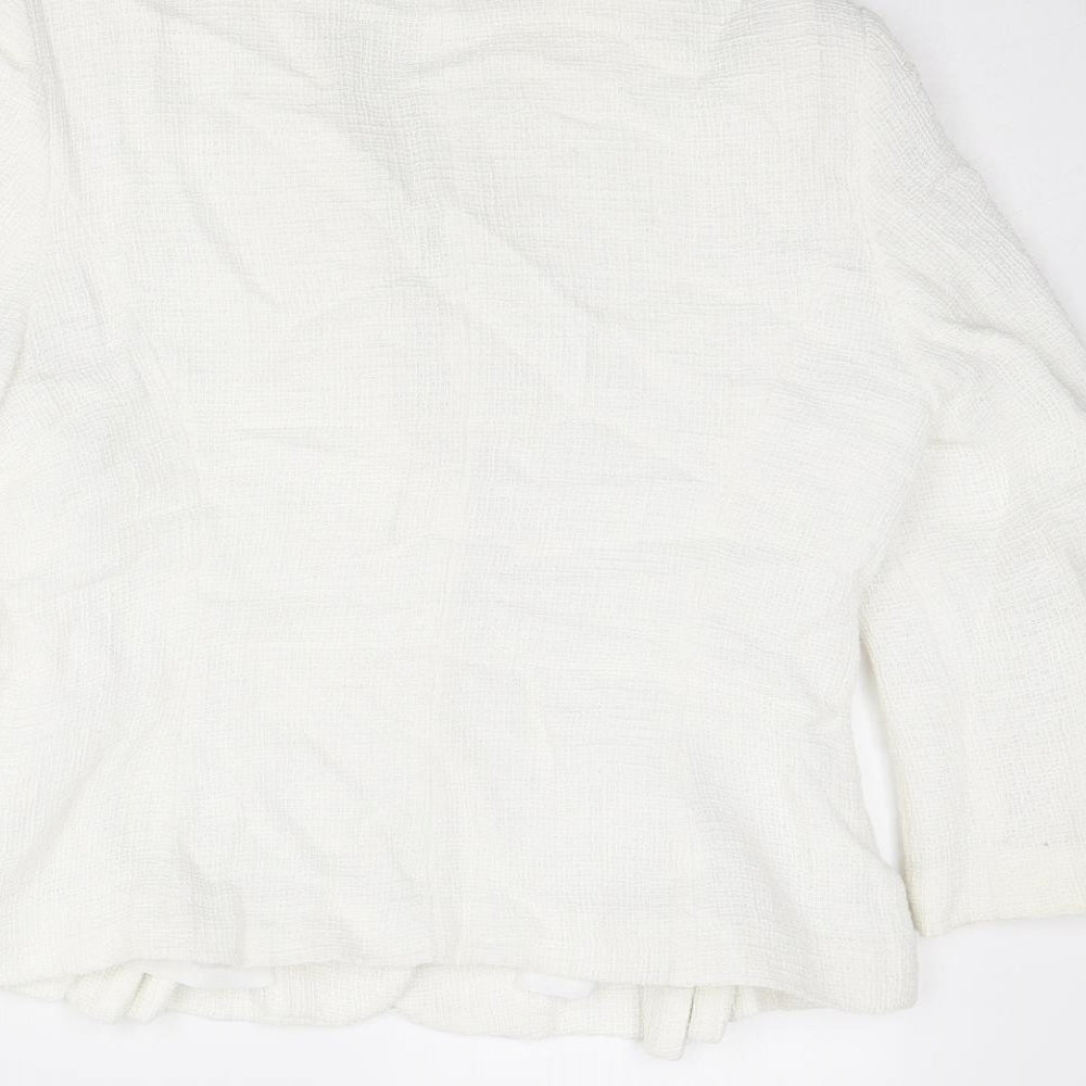 Precis Womens White Jacket Blazer Size 12 Button