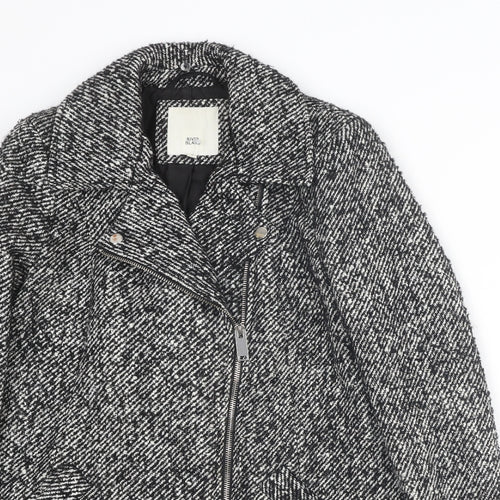 River Island Womens Grey Overcoat Coat Size 6 Snap