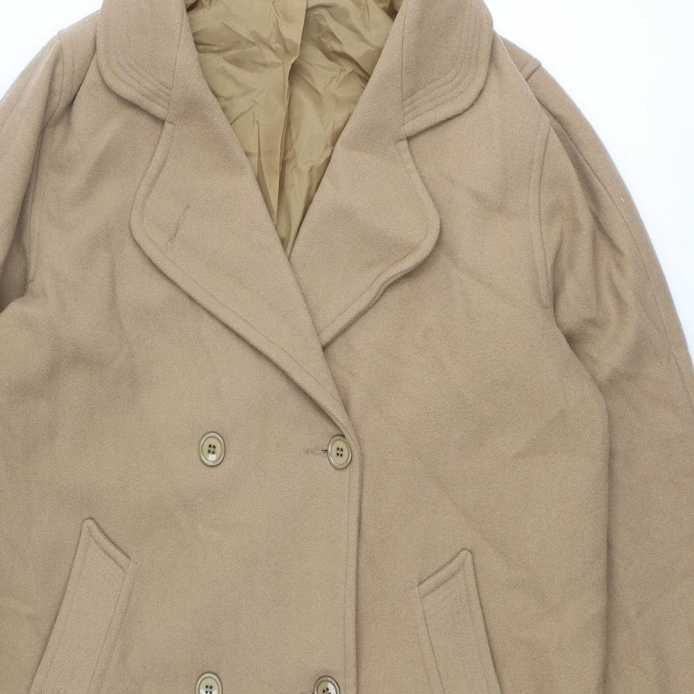 Classic Womens Beige Overcoat Coat Size 20 Button