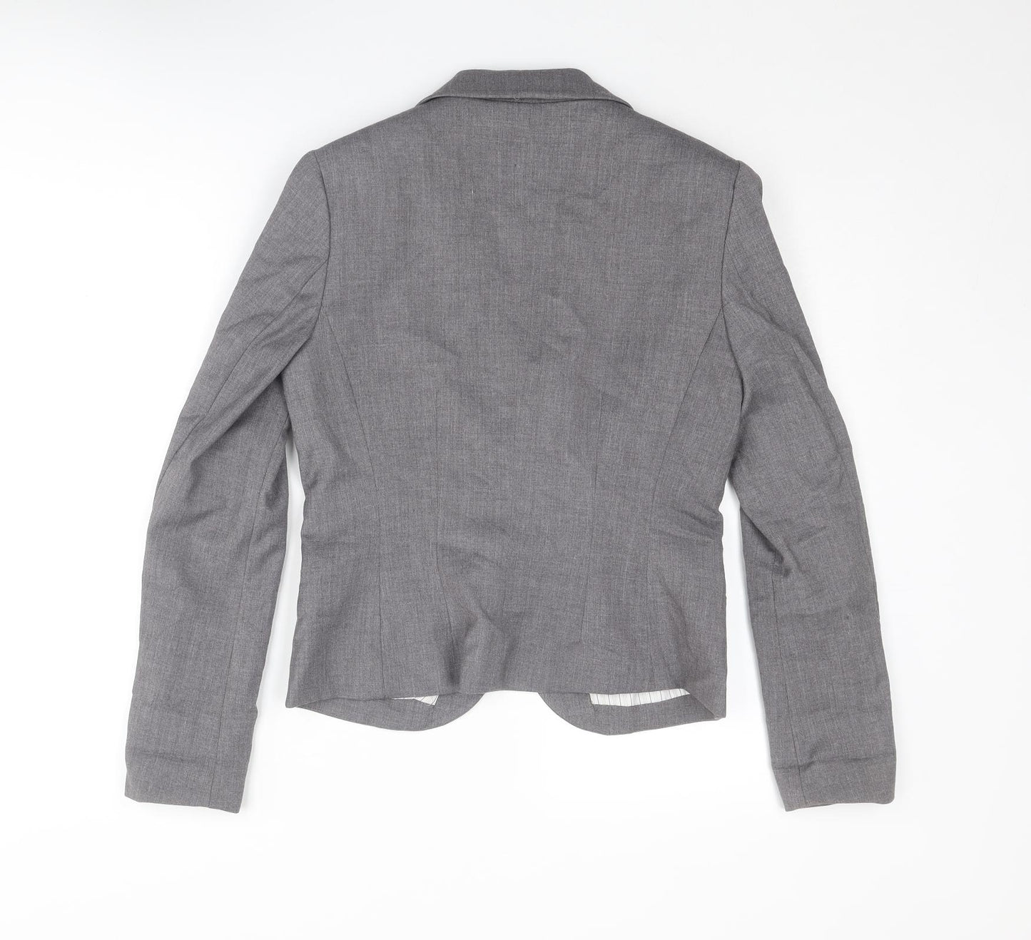 H&M Womens Grey Polyester Jacket Blazer Size 10