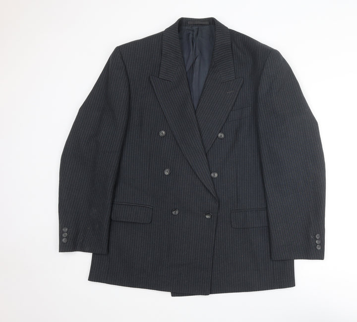 Daniel Drescott Mens Grey Striped Wool Jacket Suit Jacket Size 44 Regular