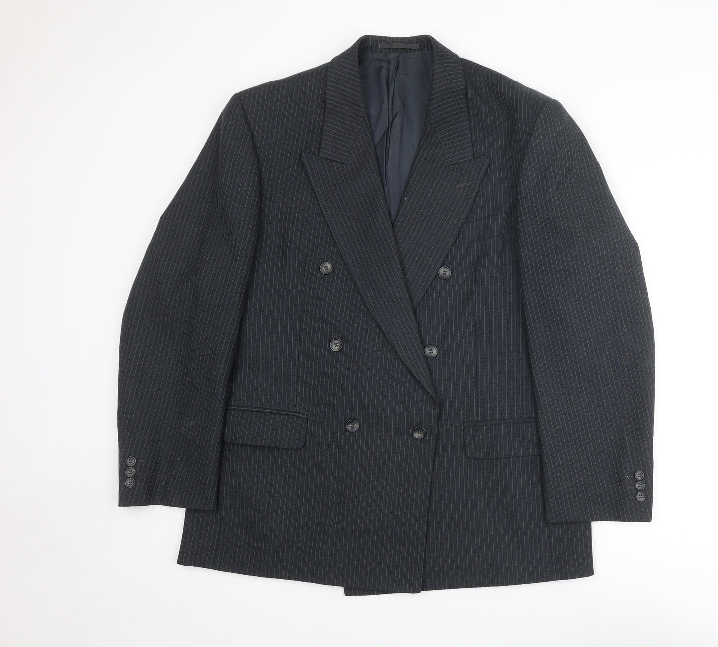 Daniel Drescott Mens Grey Striped Wool Jacket Suit Jacket Size 44 Regular