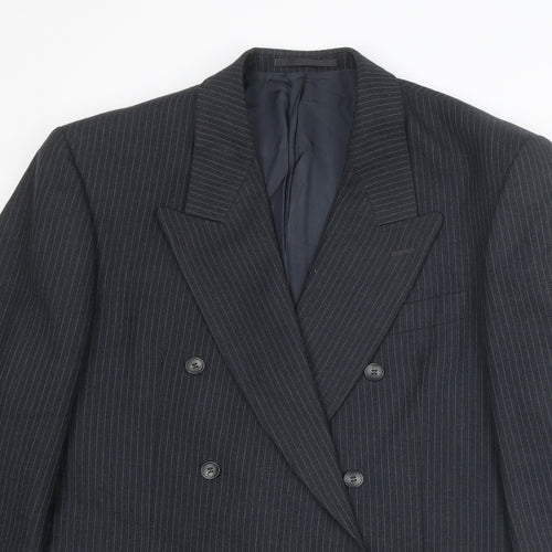 Daniel Drescott Mens Grey Striped Wool Jacket Suit Jacket Size 44 Regular