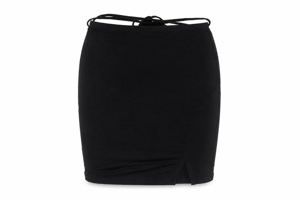 ASOS Womens Black Viscose Bandage Skirt Size 10 Tie
