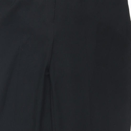 BHS Womens Black Polyester Trousers Size 14 L27 in Regular Zip